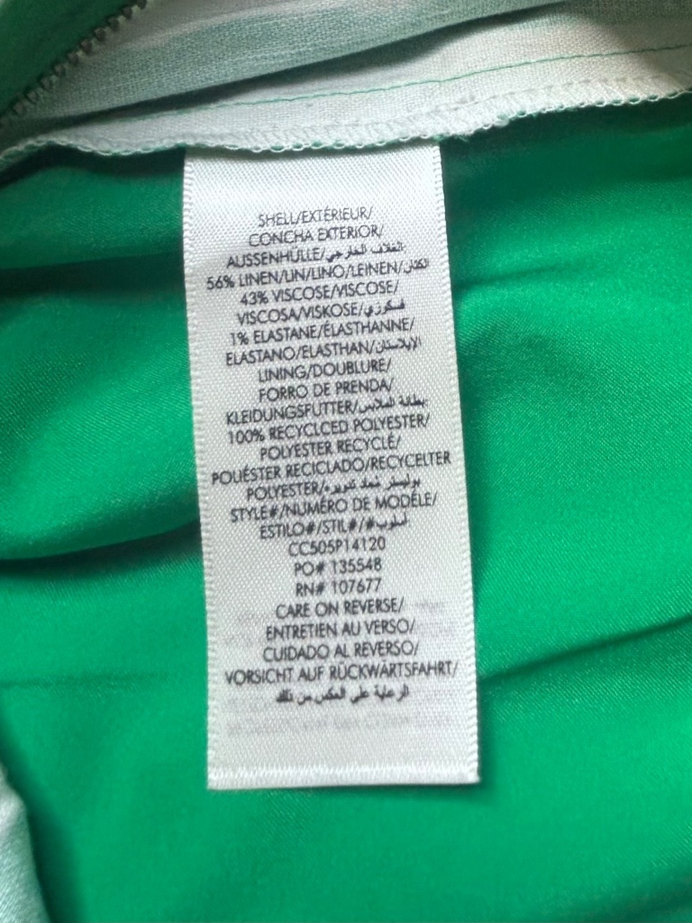 Alice + Olivia Samara Linen Pant Painted Stripe Emerald size 4 - Picture 14 of 15